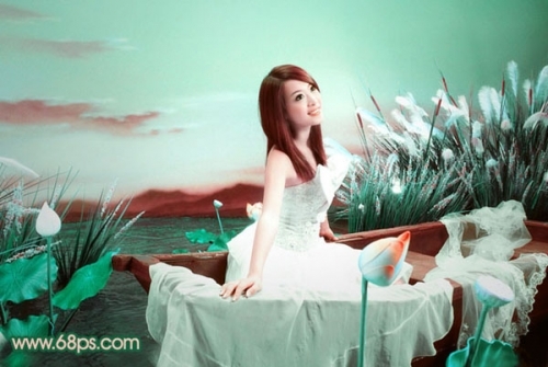 Photoshop调出艺术照片的青绿色调