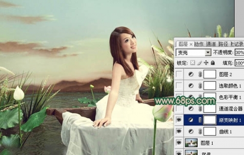 Photoshop调出艺术照片的青绿色调