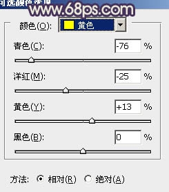 PS调出树林婚片淡雅的中性黄青色