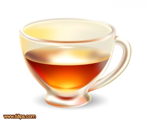 ps制作盛有红色液体的玻璃茶杯效果