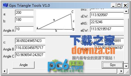 Gps距离角度、三角形边长角度计算工具(Tirangle Gps Tools)