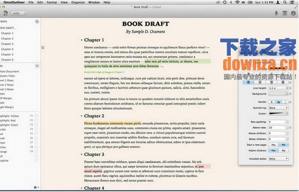 OmniOutliner Mac版截图