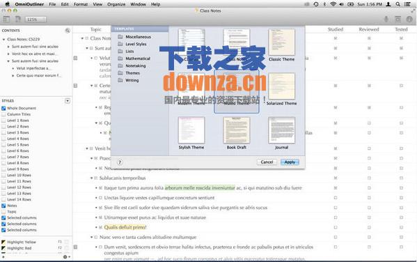 Omnioutliner pro 4 Mac版截图