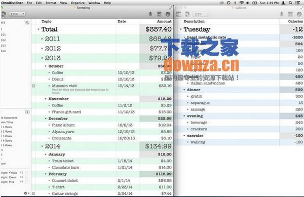 Omnioutliner pro 4 Mac版截图