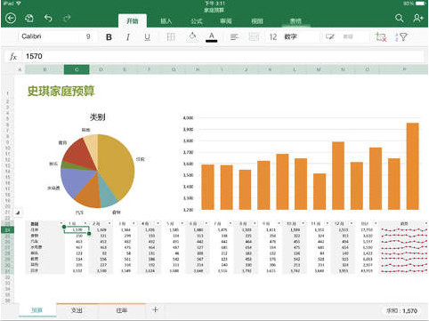 Excel iPad版截图