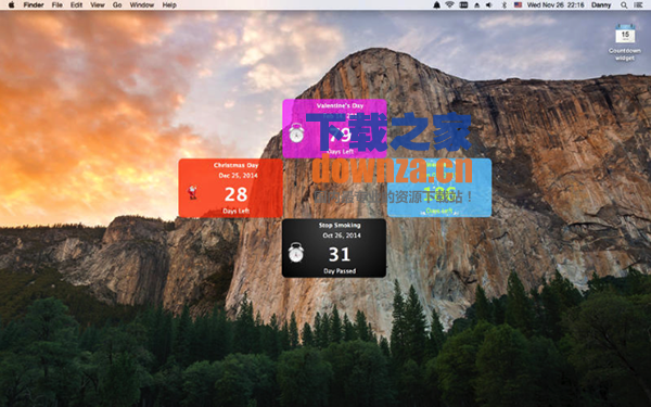 Countdown widget for Mac